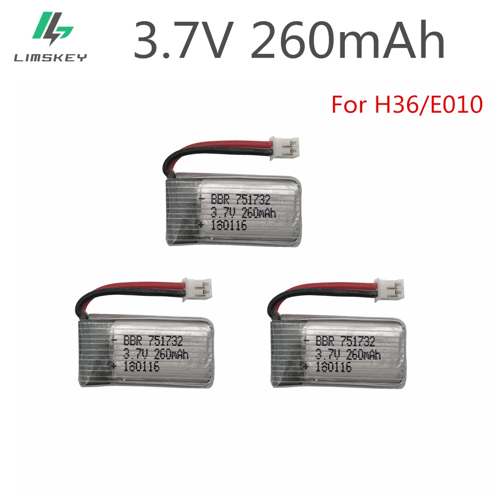 3 шт., 3,7 в, 260 мАч для E010, E010C, E011, E013, H36, F36, CX-95 T36, Радиоуправляемый квадрокоптер, 3,7 в, 260 мАч, 30C, батарея Libo, улучшенная емкость аккумулятора
