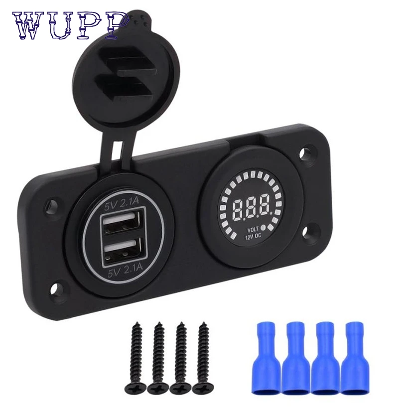 Автомобильный Стайлинг 12 В цветной вольтметр с экраном и двойной usb зарядкой