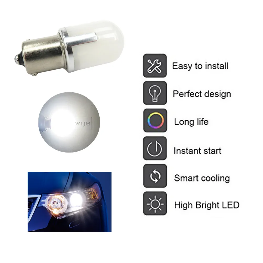 WLJH 2x 800lm 9 V-30 V 1156 светодиодный светильник лампы S25 BA15S 7506 P21W светодиодный автомобильный Автомобильный грузовик RV сигнальный задний тормозной светильник