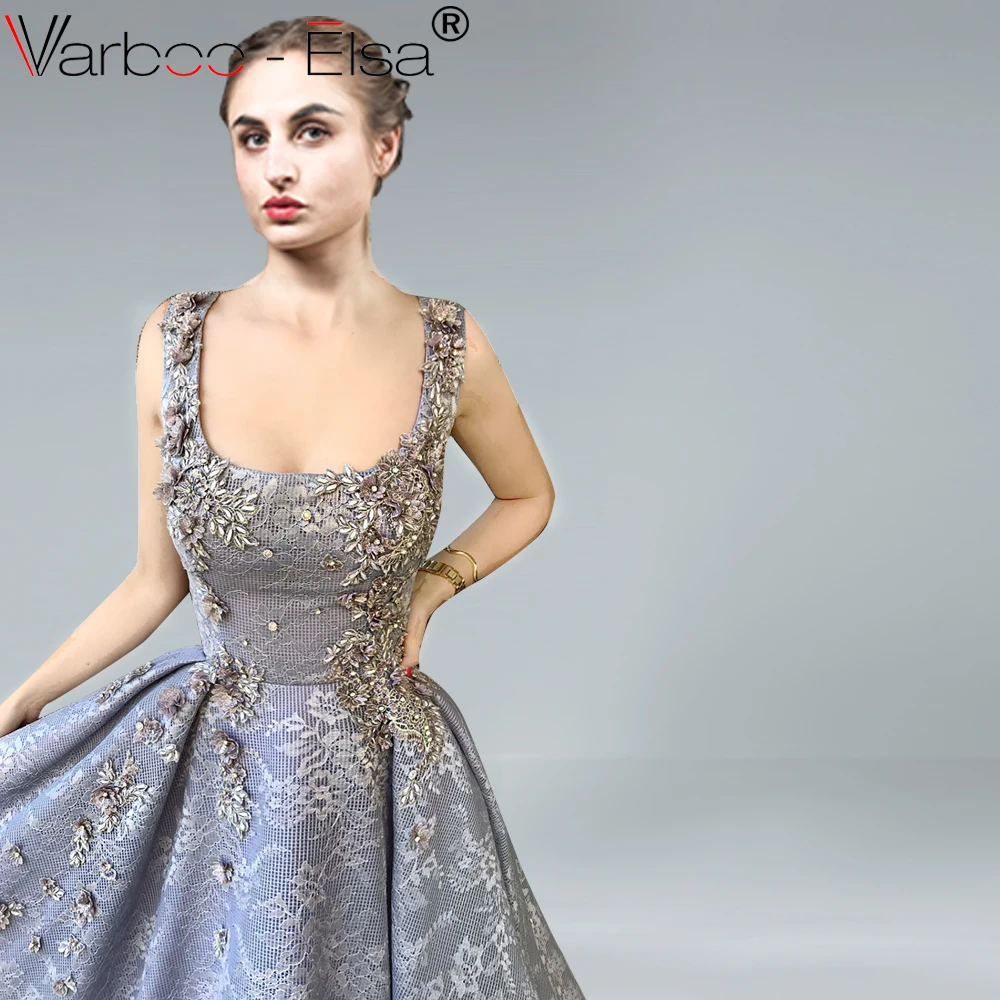 VARBOO_ELSA винтажное роскошное серое вечернее платье с бусинами сексуальное