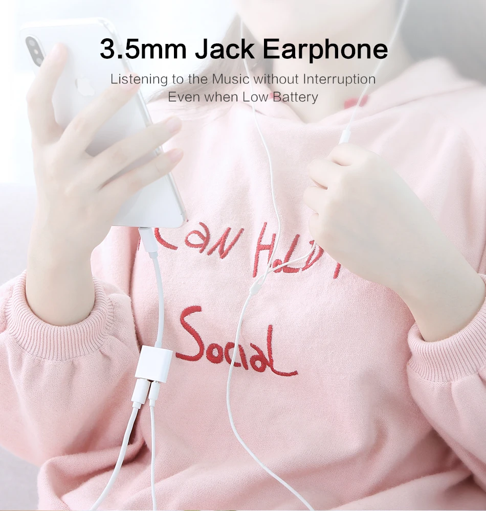 FLOVEME 2в1 адаптер для iPhone 7 8 Plus X XS MAX аудио разветвитель зарядки конвертер до 3,5 мм разъем адаптер для наушников