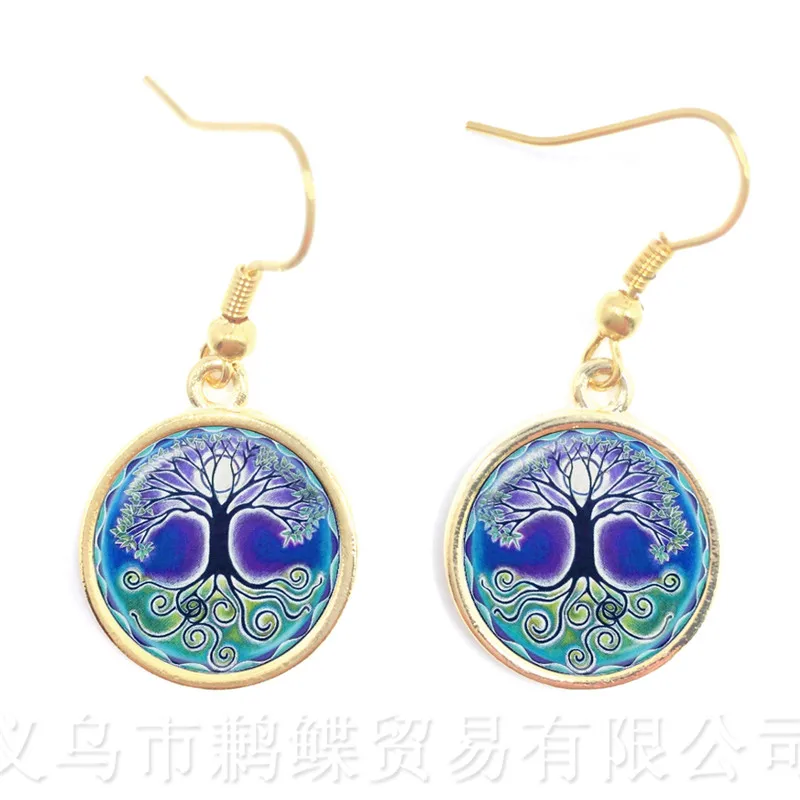 Модные женские серьги подвески Tai Chi Yin Yang стеклянный куполообразный Шарм BBF для