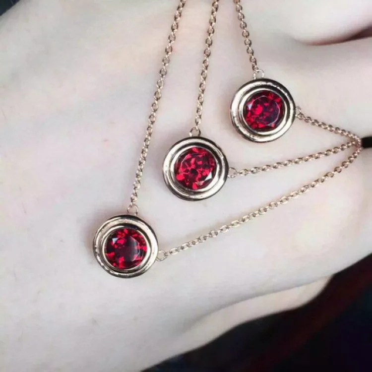 

KJJEAXCMY boutique jewelry 925 Silver Natural Madagascar garnet female models clavicle chain