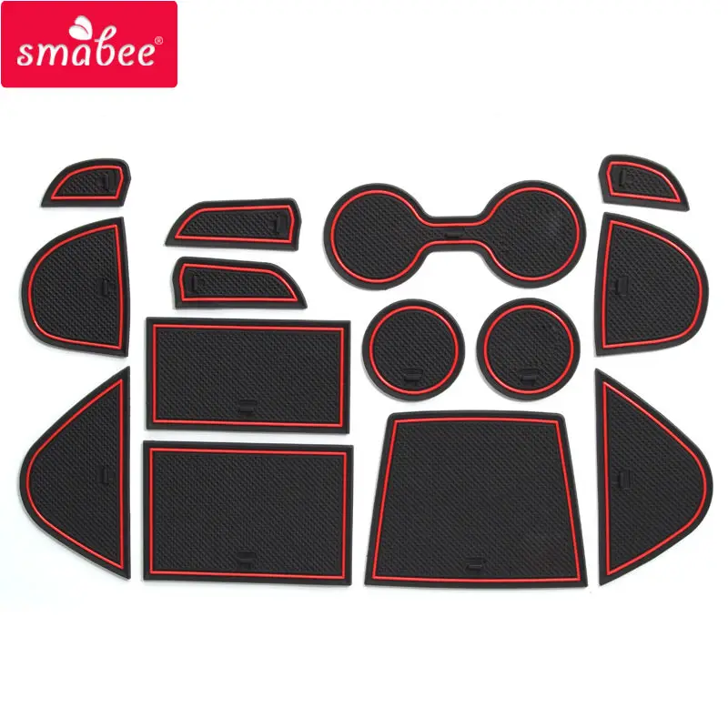 

smabee Gate slot pad For Mazda 3 Maxx BN Series Auto 2014 2015 2016 Car Interior Accessories Non-slip Door Groove Mat 14PCS