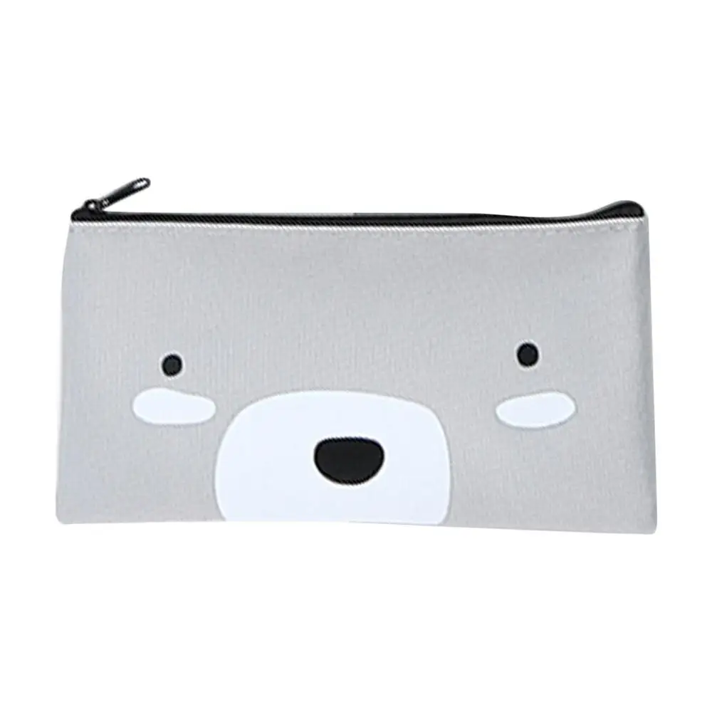 light gray 4 стиля простой мультфильм Креативный холщовый мешок женский студенческий объемный на молнии Чехол Карандаш сумка Канцелярские Принадлежности для студентов офисные - Цвет: light gray