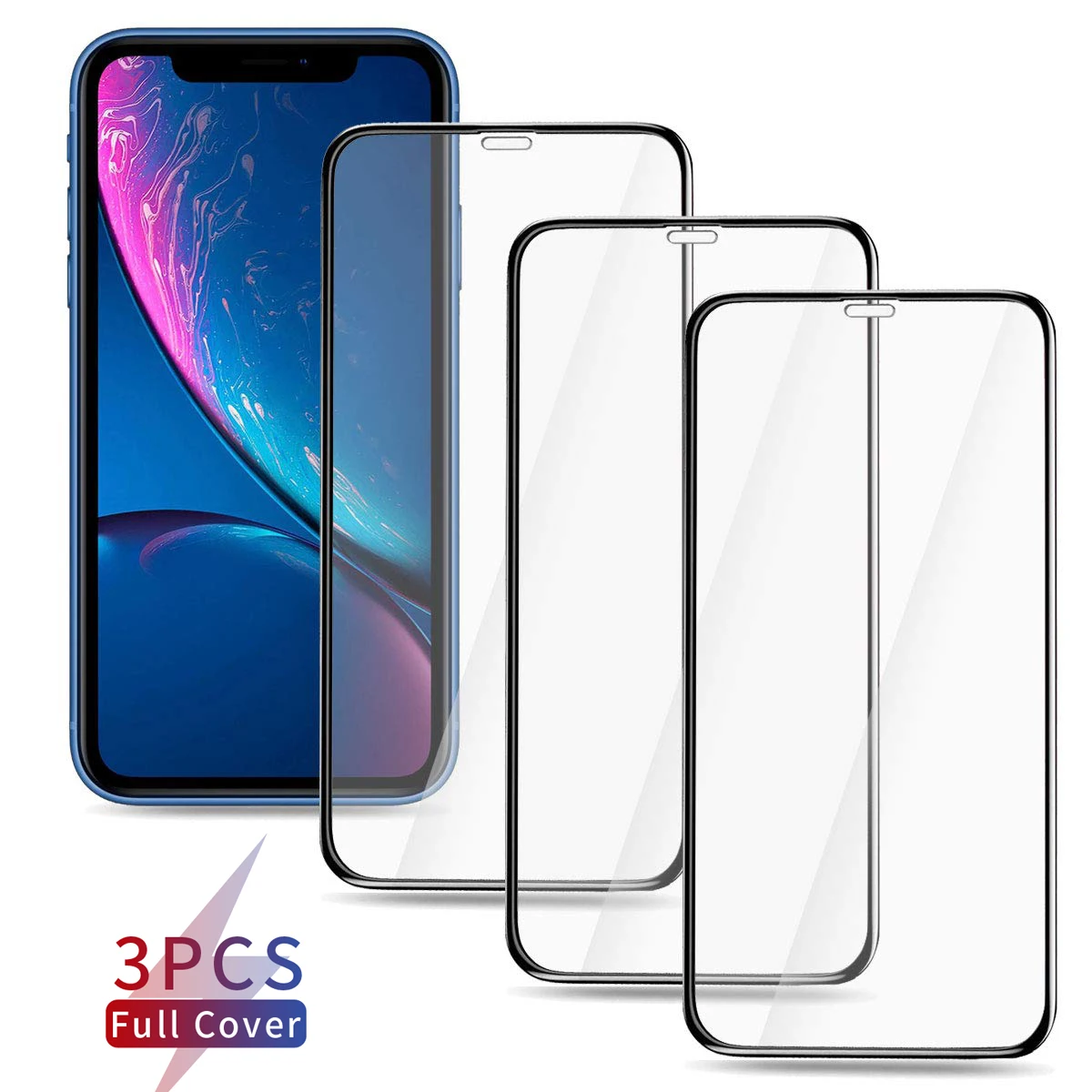 3 шт. X XR XS полное покрытие экрана протектор для iPhone Max закаленное стекло на