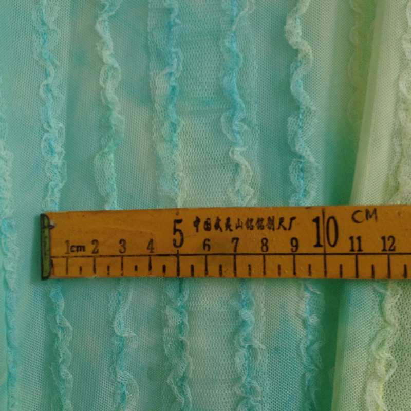 Зеленая вязаная полосатая кружевная ткань для платья африканские окрашенные