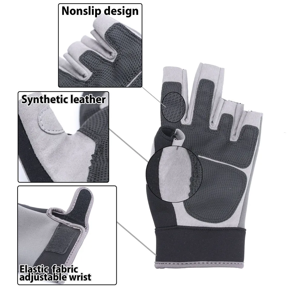 Maximumcatch 1 пара эластичные неопреновые рыболовные перчатки с открытыми пальцами