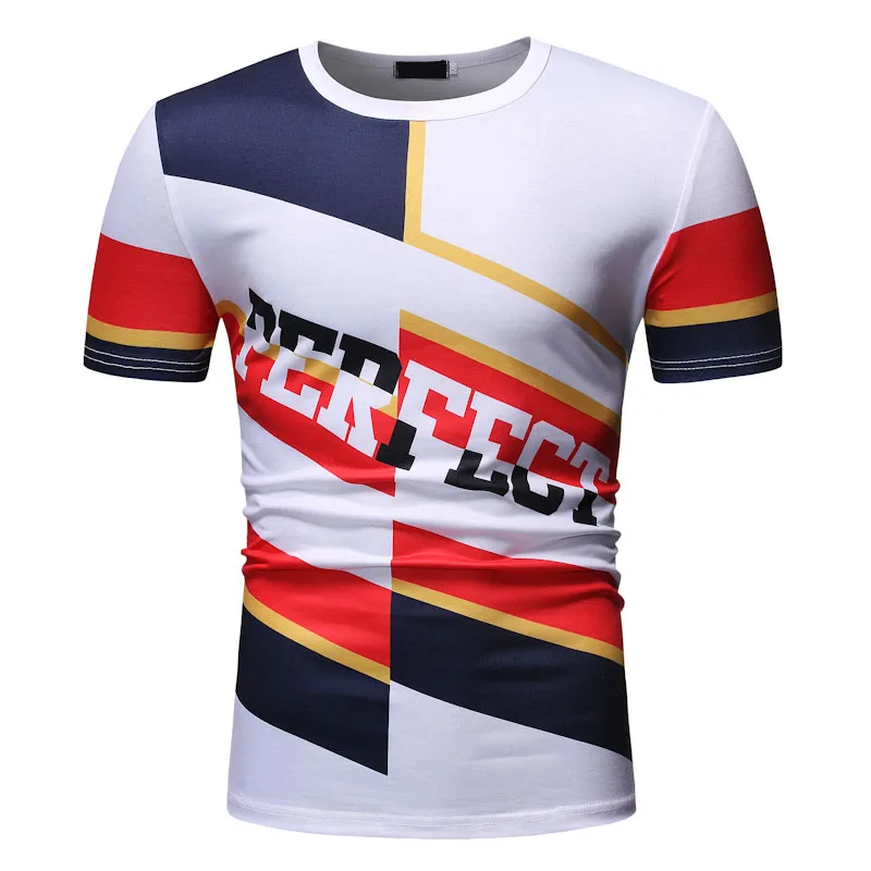 Футболка с буквенным принтом Мужские забавные облегающие футболки Camisetas Hombre Manga