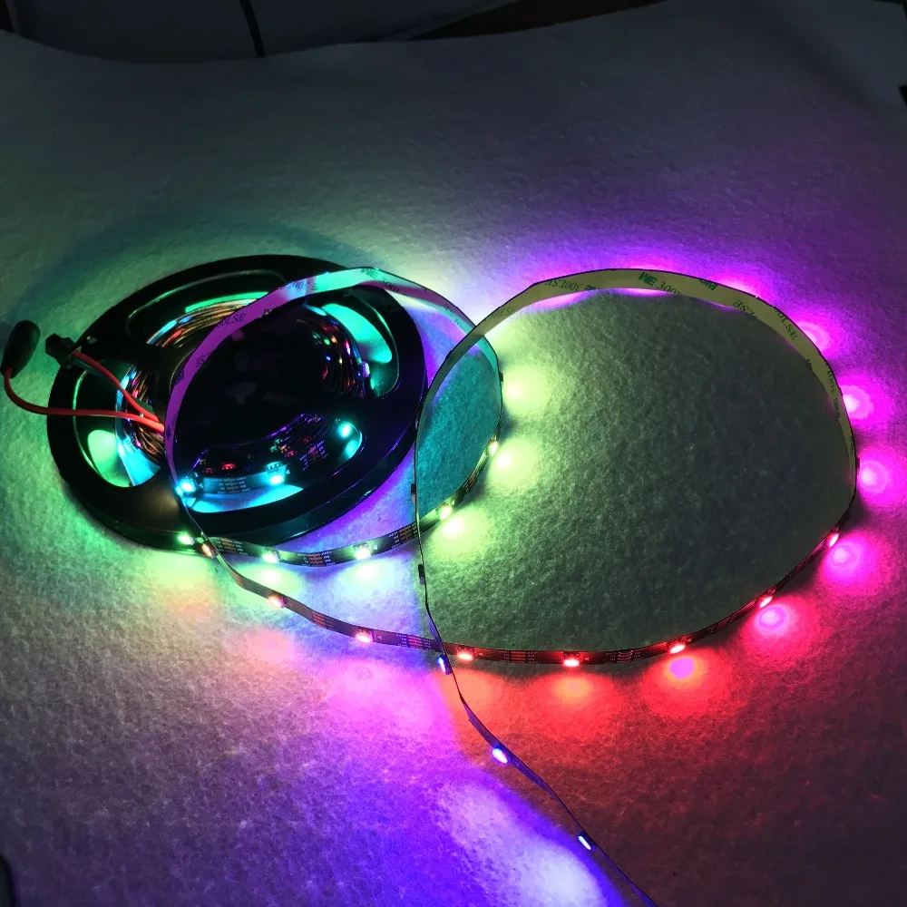 30 светодиодов/м 5 м WS2815 DC12V Адресуемая полноцветная RGB 5050 Светодиодная лента не
