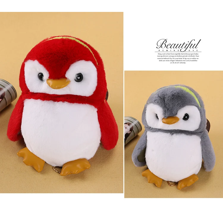 Wenjie brother penguin Детская сумка из искусственного меха, детские сумки через плечо, сумка-мессенджер, сумка на плечо с милым кроликом для девочки