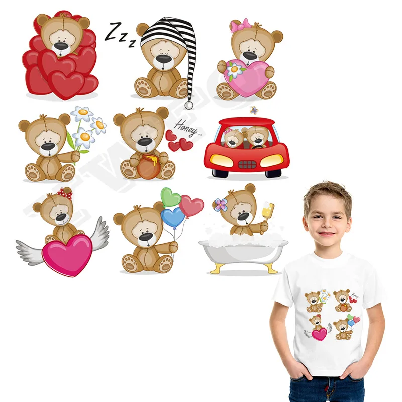 DIY милый мультяшный Железный пластырь для одежды теплопередающий клей для наклеек на платье-футболку детский подарок стираемые наклейки