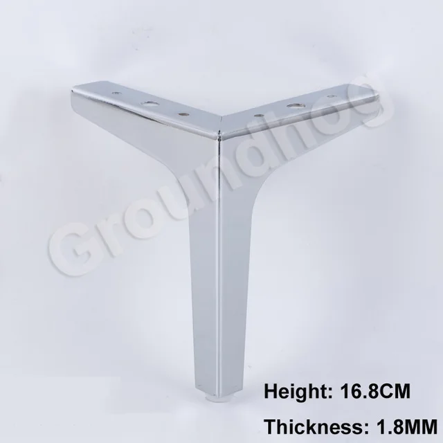 silver 16.8cm 4 шт ножки мебели диван для ножек стула шкаф для кухонных шкафов, стопы 10,2/13,6/15,2/16,8 см Высота ножек кровати с помощью винтов - Цвет: silver 16.8cm