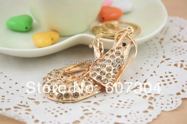 Hot Selling Gold Plated 12pcs 1lot Beautiful Sparking Fashionable Cute Hollow 3D lobster Key Chains Jewelry | Украшения и