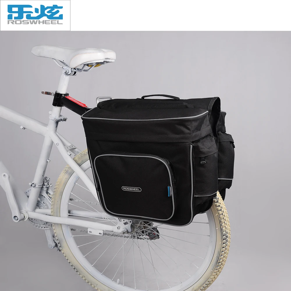 ROSWHEEL 2 в 1 30L велосипедные сумки черные задние двойные боковые стойки Сумка для