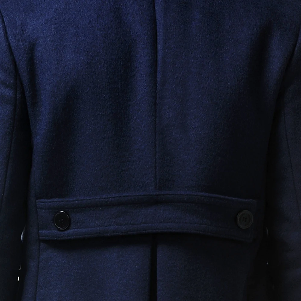 

URSMSRT 2015 new business casual men's double-breasted wool coat genuine male coat