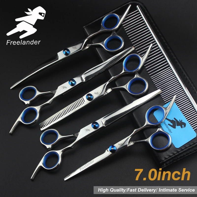 

7.0inch pet grooming scissors set straight cut teeth cut fish bone scissors