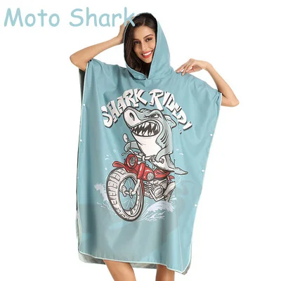 Moto Shark NiteScuba аксессуары для подводной фотосъемки аксессуары для взрослых капюшон коврик полотенца пончо халат плащ для плавания пляж для женщин и мужчин - Цвет: Moto Shark