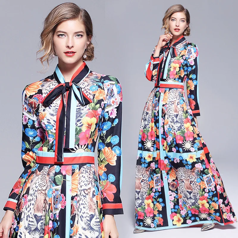 LARCI 2018 осенью новый Для женщин с длинным рукавом платье Высокое качество