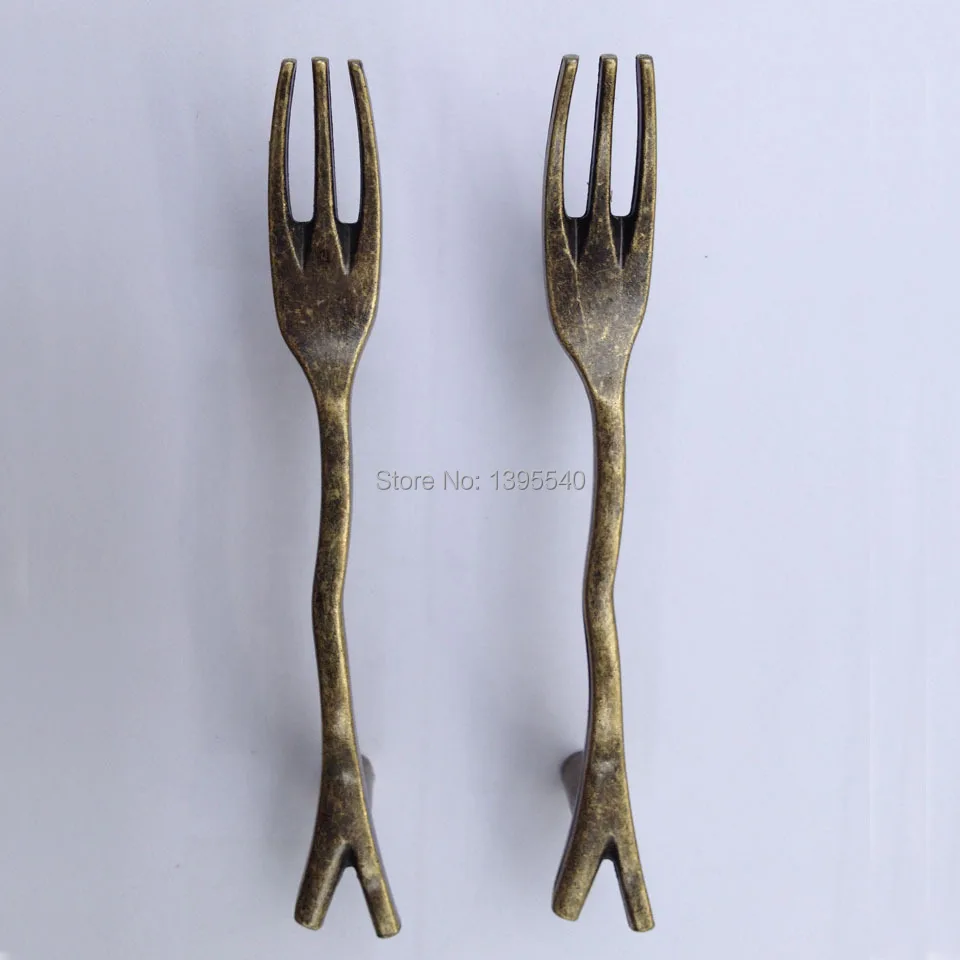 Новинка 15 шт. бронзовая ложка нож вилка ручки для мебели детской спальни кухонный