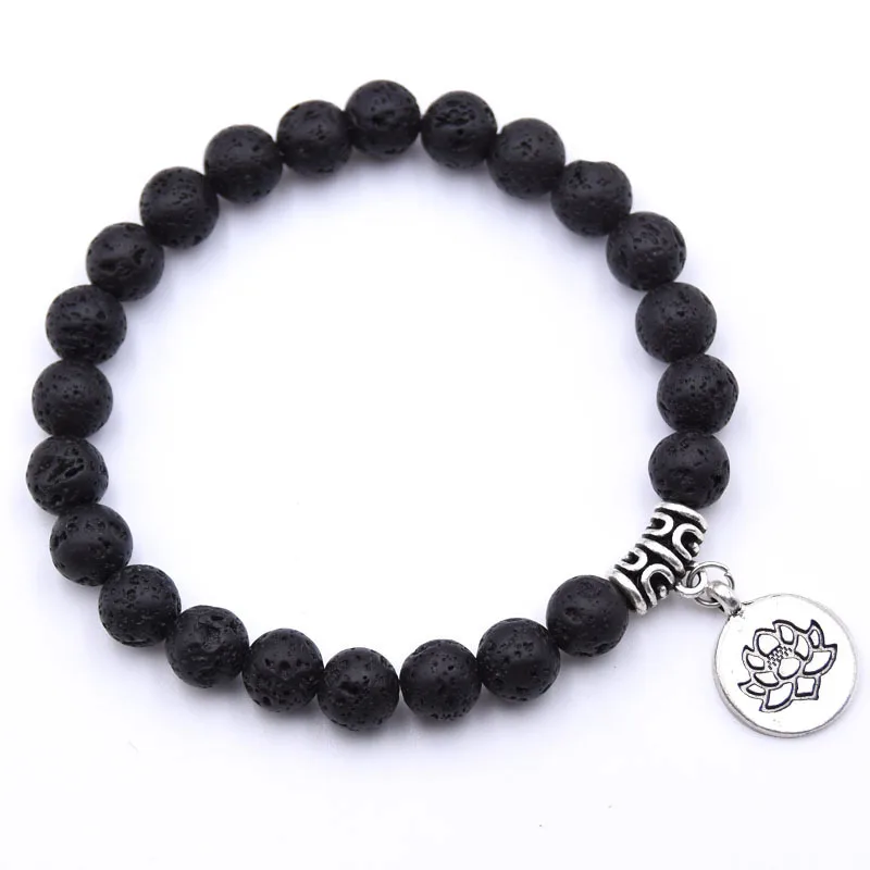 Браслет с подвеской в виде Будды лотоса из натурального камня матовые браслеты