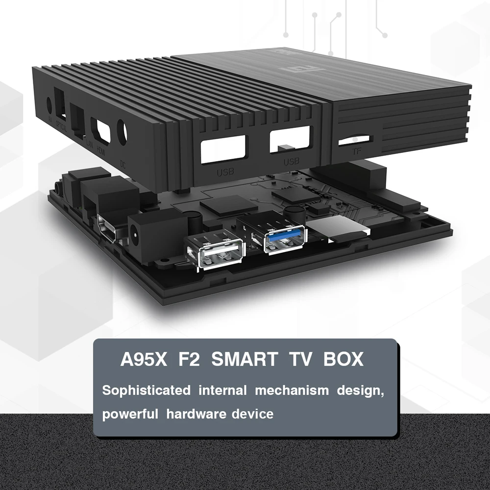 A95X F2 4K Смарт ТВ приставка Android 9,0 4G 32G Amlogic S905X2 2,4G Wifi Смартфон пульт дистанционного управления A95XF2 коробка