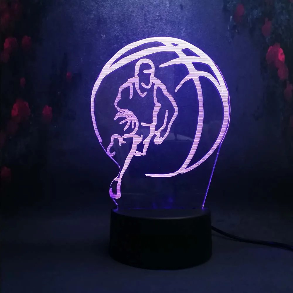 Захватывающие спортивные баскетбольные RGB светодиодные лампы 3D ночник