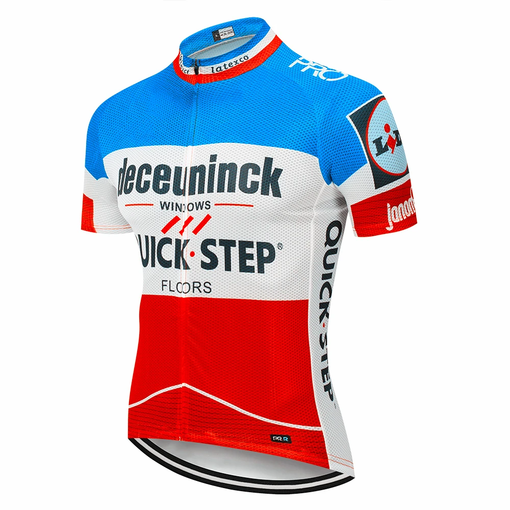 Команда 2019 Quickstep Мужская Летняя одежда с коротким рукавом для велоспорта