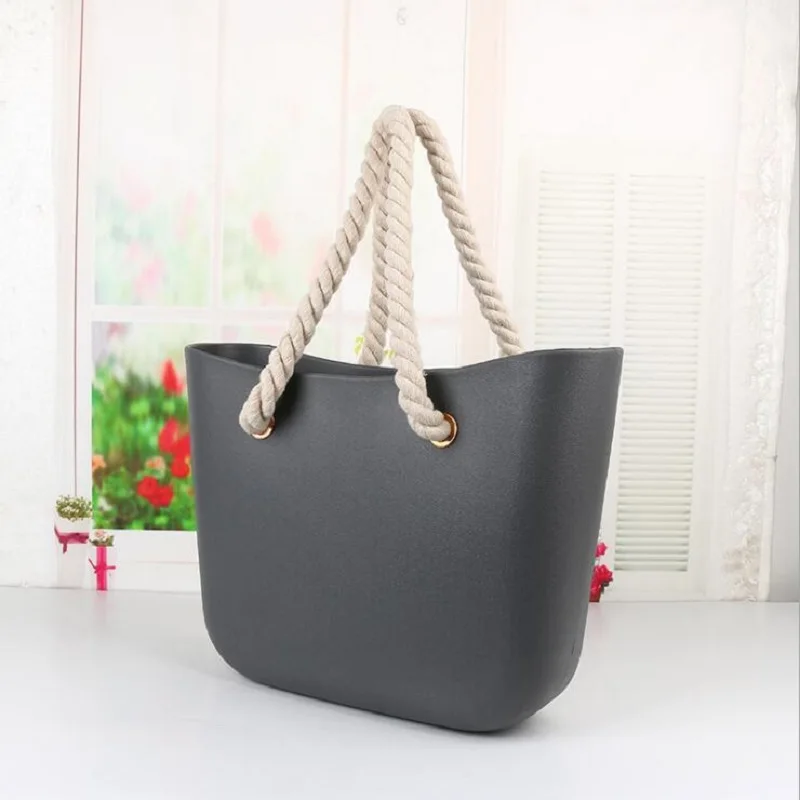 Пляжная сумка с плетением obag, с ручками, классическая форма, женская, baobao, маленькая, модная, силиконовая, на плечо, для покупок, превосходная водонепроницаемая вечерняя сумка O bag