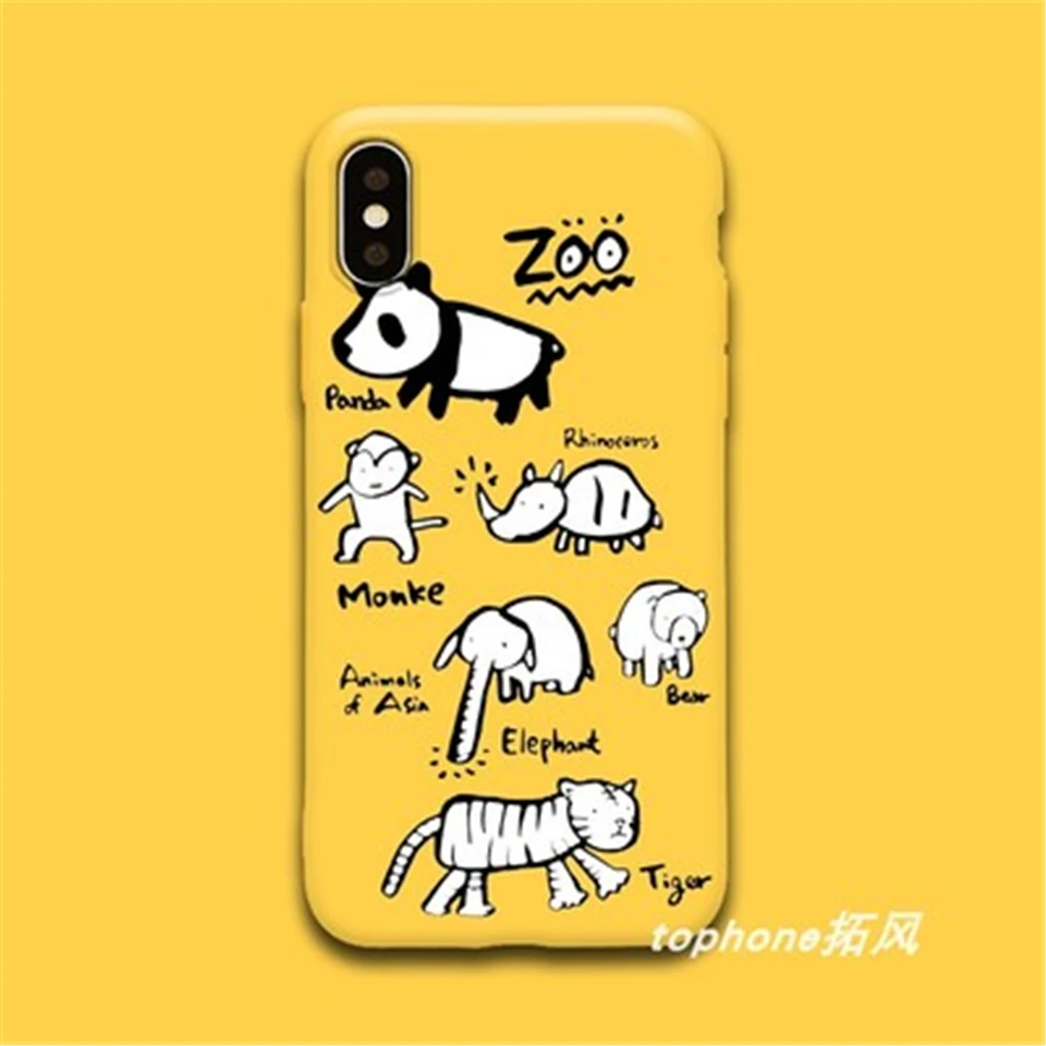 Забавный мультяшный желтый чехол для iPhone Xs Max Xr X 10 оригинальный дизайн мягкий
