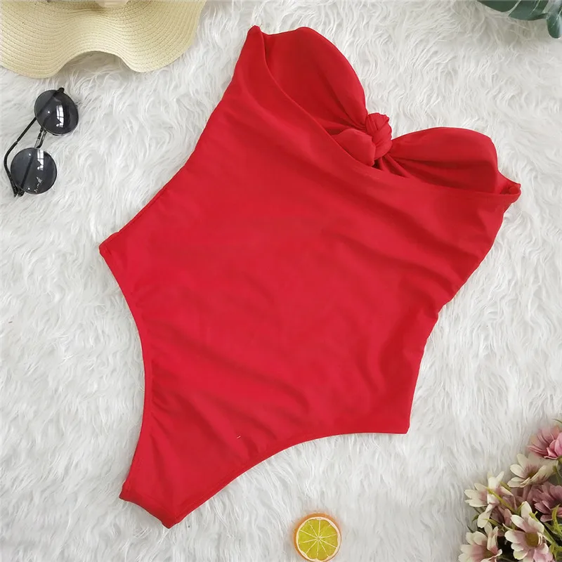 Bikinx, большой размер, купальник, сдельный, боди, в горошек, с узлом, купальный костюм, женский Монокини, пуш-ап, желтый, бикини, mujer, купальник, XL