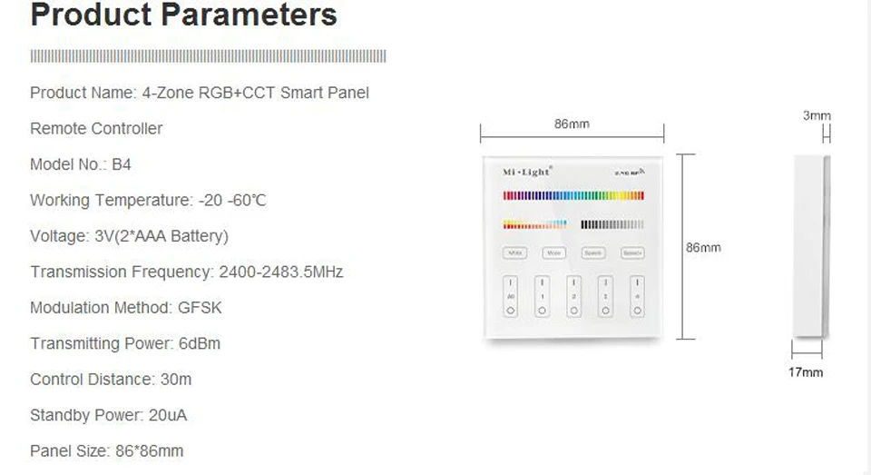 Mi light Сенсорная панель контроллер AC DC 15A умный сенсорный экран переключатель диммер для одного цвета RGBW RGB CCT Светодиодная лента-лампа