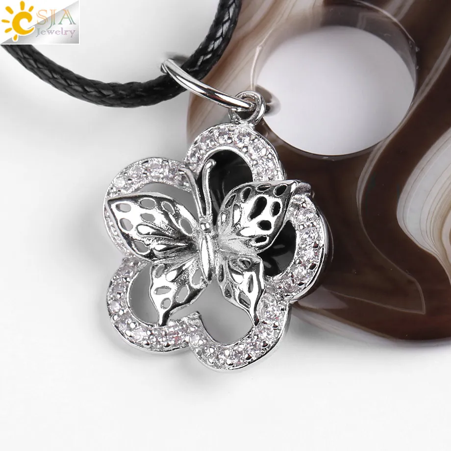 Ожерелья и подвески CSJA из натурального круглого драгоценного камня зеленый