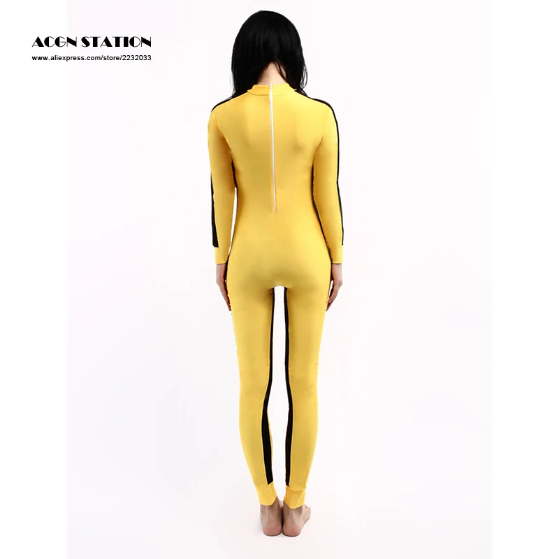 Комбинезон Kongfu комбинезон для взрослых и детей новый костюм Zentai желтая лайкра