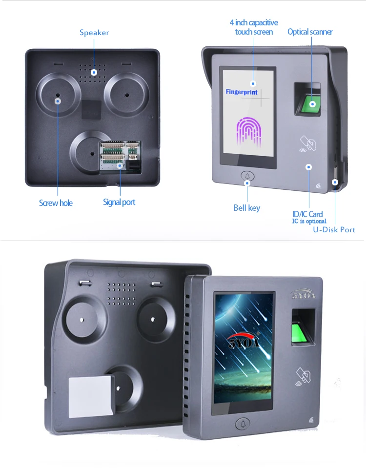 Контроль доступа по отпечаткам пальцев RFID дверной замок система открывания гаражных ворот устройство " полностью сенсорный экран