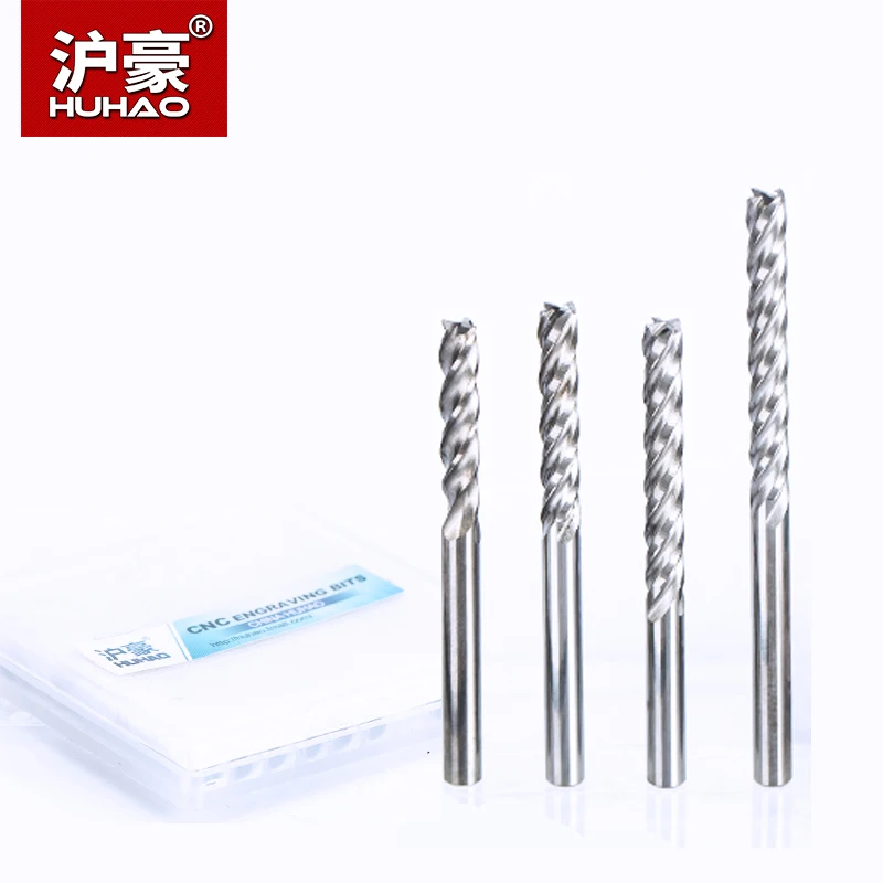 

HUHAO 5PCS/lot Shank 3.175mm 4 Flute Spiral End Mill CNC Router Bits For Wood Tungsten Milling Cutter For MDF Solid Wood Board