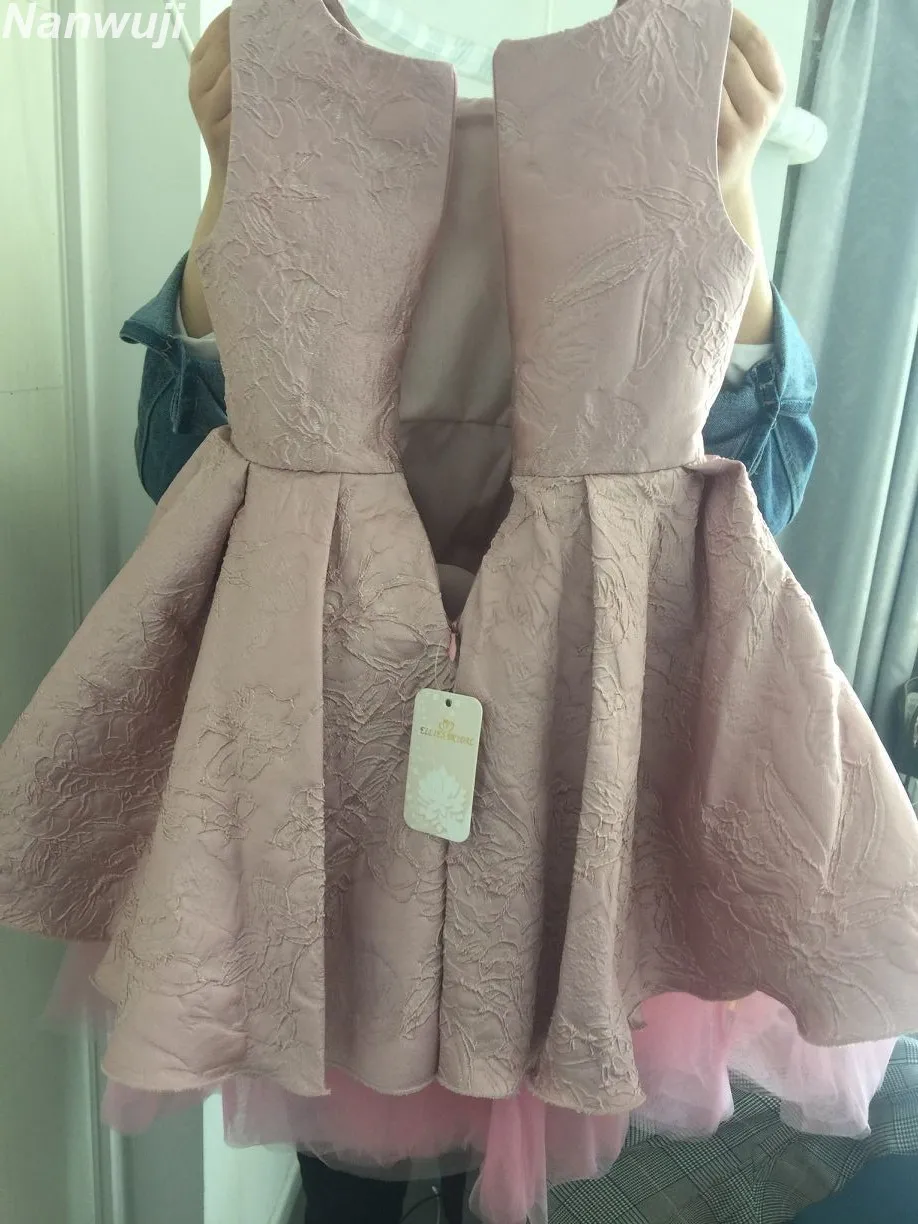 

Cute Tulle Sleeveless Rose Pink Girls Pageant Dresses Elegant First Communion Dresses For Children Graduation Flower Girls Gowns
