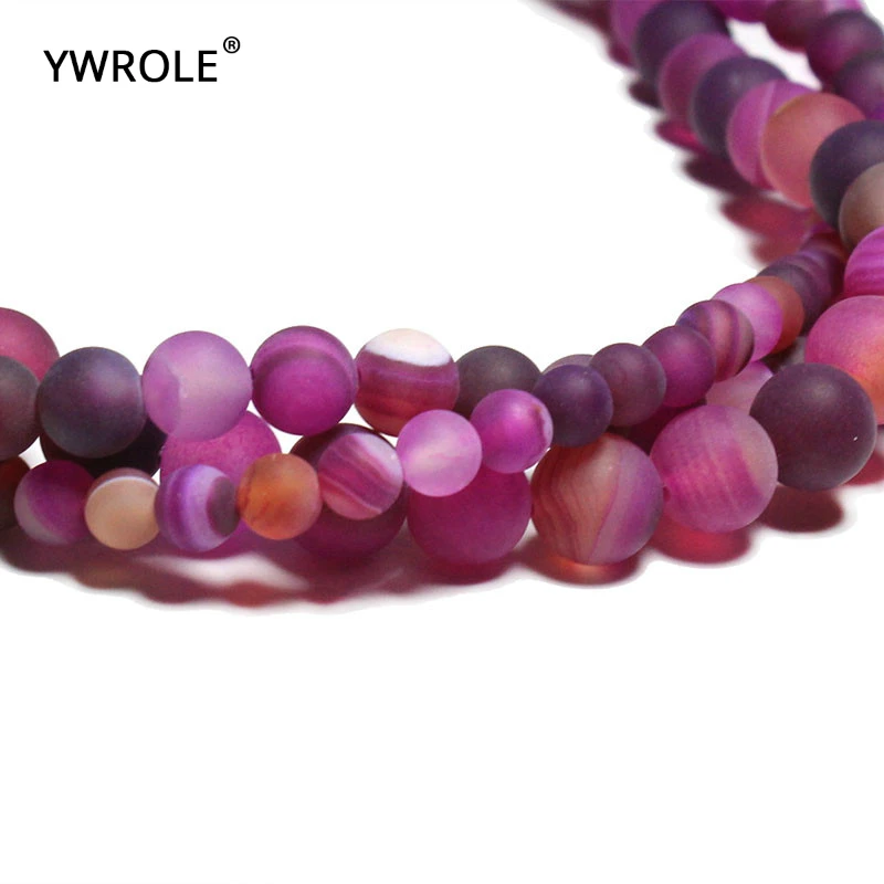 6/8/10mm Natural Dull Polish Stripe Agat Matte Stone Beads For Jewelry Making DIY Bracelet Material Strand 15'' Hand made |