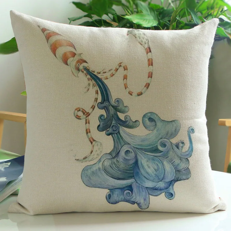 Современный творческий акварель животных печати хлопка белье с коротким бархат