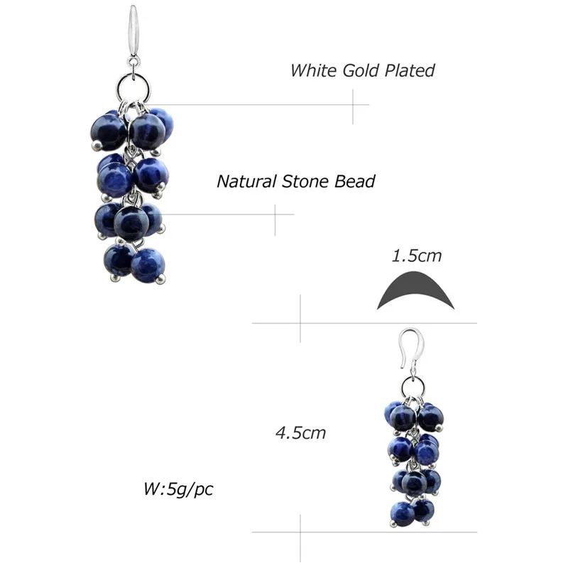 Кластера Малахит Длинные Висячие серьги для Для женщин личности Модные