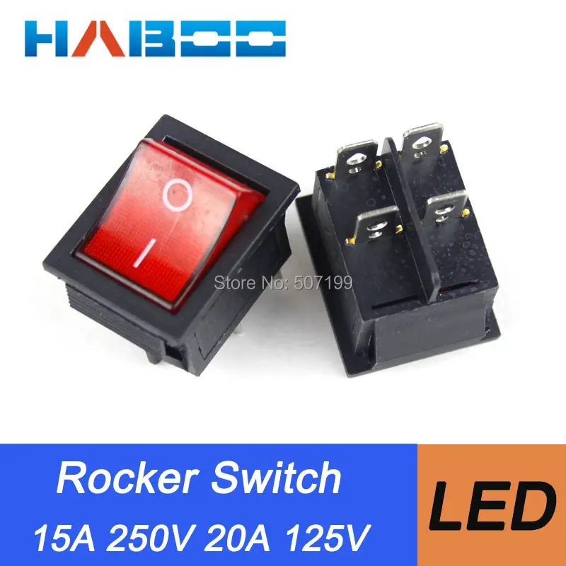 50 шт./лот kcd2 бытовая техника 4 контакта 2 Позиции лодка светодиодный выключатель