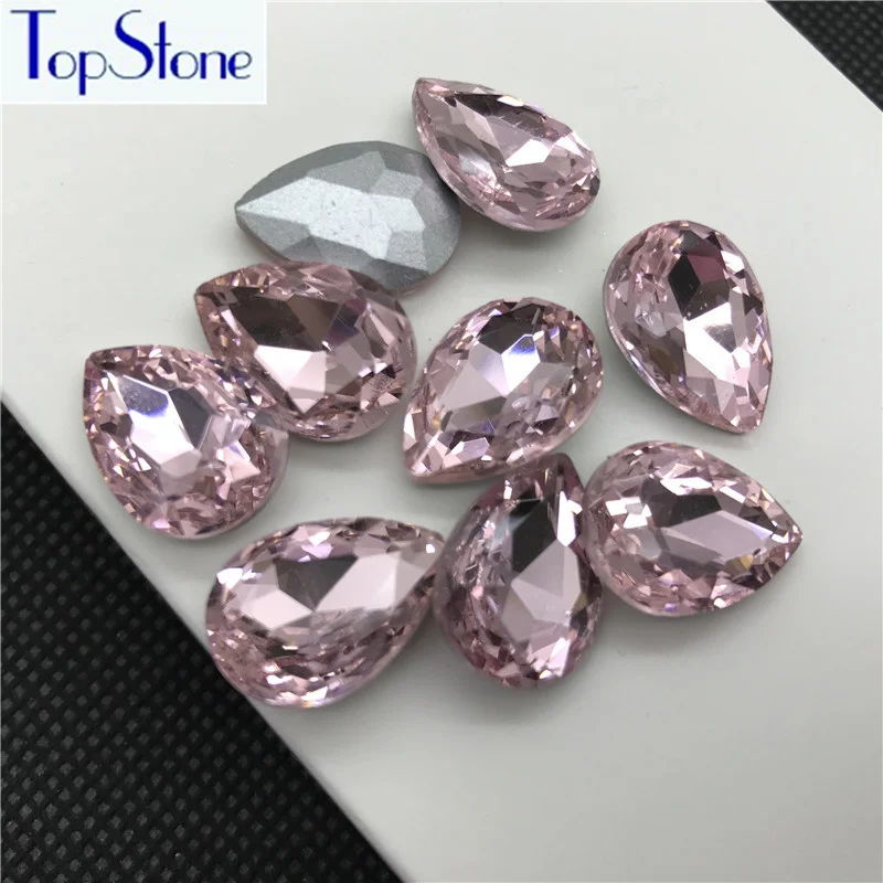 Lt розовый стеклянный кристалл в форме слезы заостренные Стразы 5x8 6x10 8x13 10x14 13x18 18x25