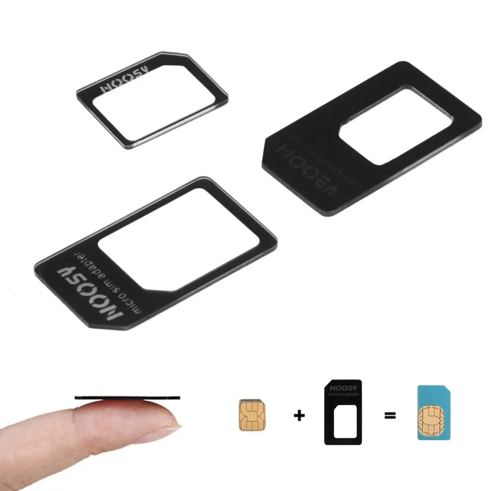 2 шт. 3 в 1 черный Nano SIM для Micro standard микро сим адаптер iPhone 5 Аксессуары мобильных