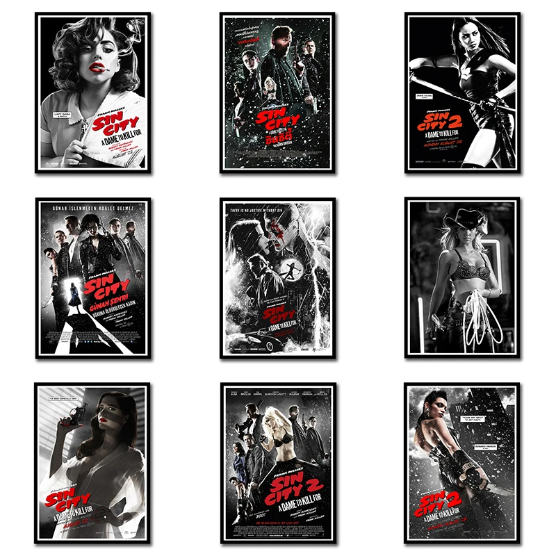 Sin City постеры классическое кино стикеры Настенные белые крафт бумажные принты