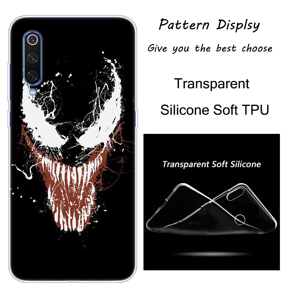 Горячая Venom с героями комиксов Марвел, силиконовый чехол для Xiaomi Pocophone F1 9T 9 9SE 8 A2 Lite A1 A2 Mix3 Redmi K20 7A Note 4 4X5 6 7 Pro S2 крышка