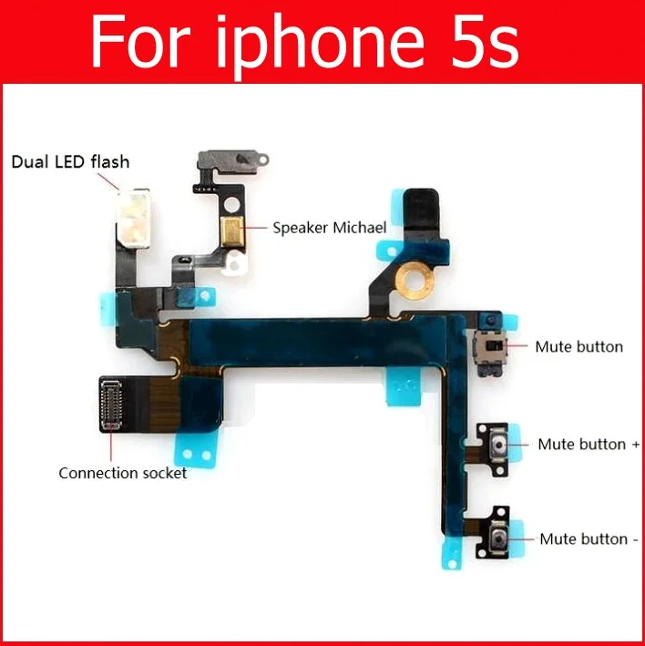 Гибкий кабель для iPhone 4 5 5C SE кнопка включения/выключения громкости и питания