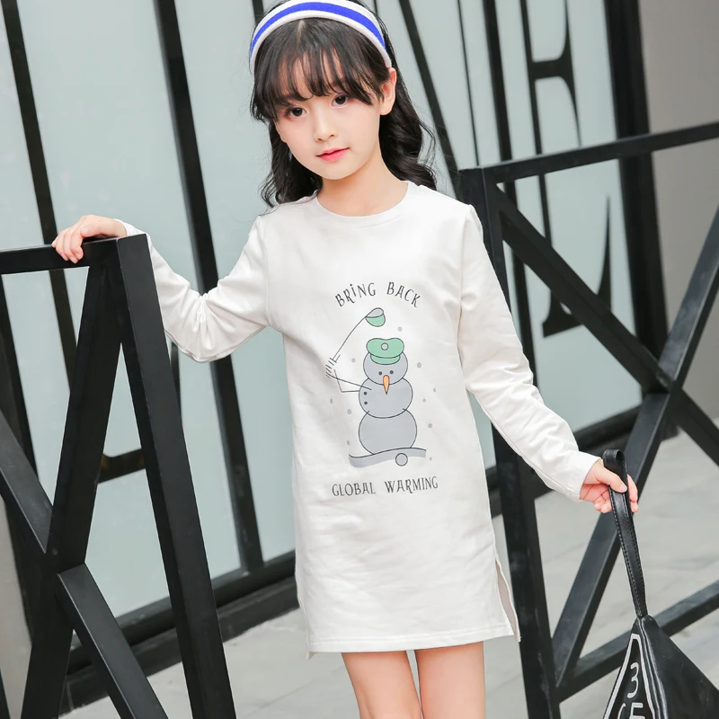 5 6 7 8 9 10 11 12 13 14 15 Года Подросток Shirt Dress Девушки Футболка Весна Длинным Рукавом