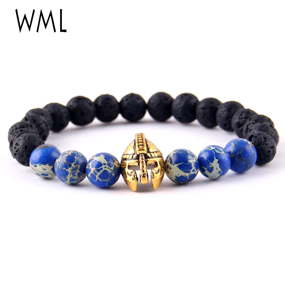 WML Римский рыцарь Спартанский воин шлем гладиатора браслет 8 мм бусина из