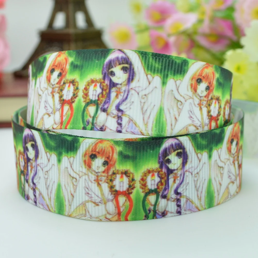 DUWES 7/8 &quot22 мм 2 5 10 20 50 ярдов Totoro Cardcaptor Sakura мультфильм печатных grosgrain ленты волос лук