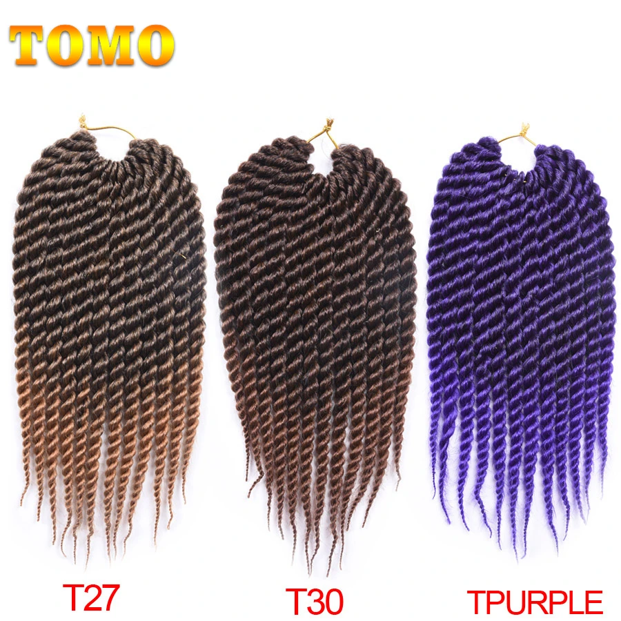 TOMO 1" 18" 12 прядей/упаковка, вязанные крючком косички, Сенегальские скрученные волосы, 18 цветов, Омбре, синтетические косички, волосы для наращивания, вязанные крючком